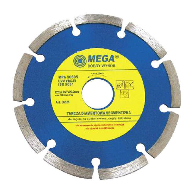 Mega szegmentált gyémánt vágókorong 180x2.2x7.0x22.2mm Mega szegmentált gyémánt vágókorong 180x2.2x7.0x22.2mm