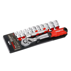 Dugókulcs készlet racsnis hajtókarral 1/2" 12 részes 10-24mm 72fog