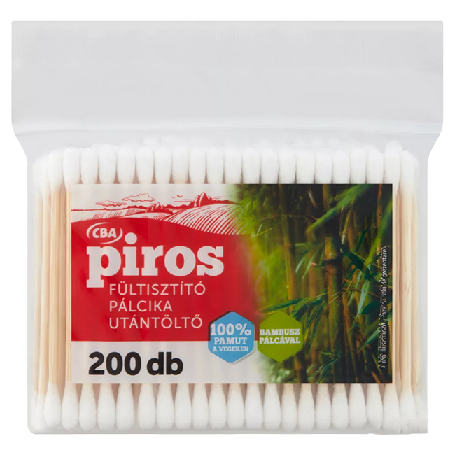 Piros fültisztító pálcika utántöltő 200db