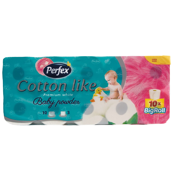 Perfex cotton like fehér wc papír 3 rétegű 10db