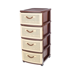 Műanyag szekrény barna-krém színű