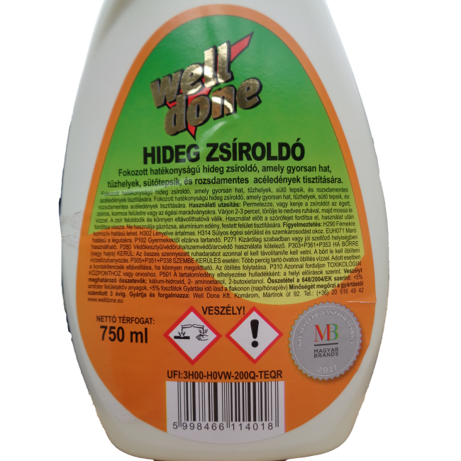 Well done hideg zsíroldó 750ml