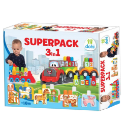 Építő készlet superpack, 3 az 1ben, 49x37 cm