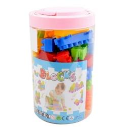 Építőkocka készlet 106 db, kerékkel, 12x20 cm 