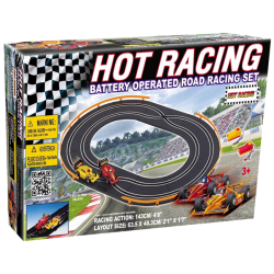 Hot racing battery operated road racing set