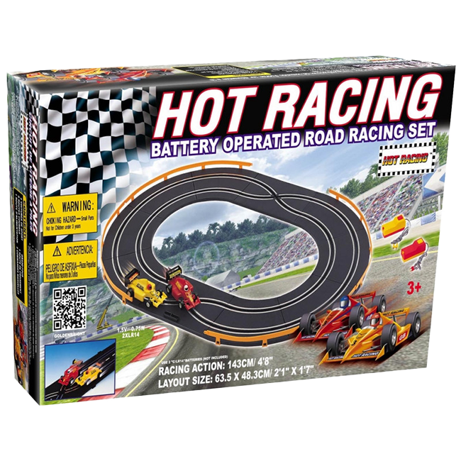 Hot racing battery operated road racing set