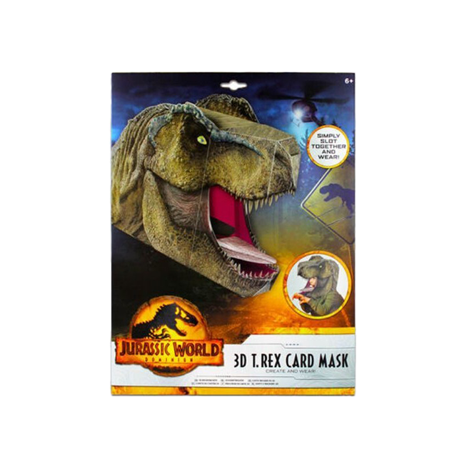 Jurassic world 3d t.rex card mask