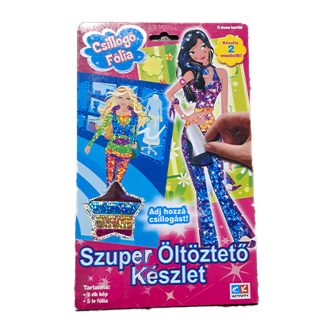 Szuper öltöztető készlet csillogó fólia