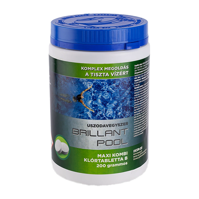 Brillant pool maxi kombi klórtabletta 200grammos 1kg Brillant pool maxi kombi klórtabletta 200grammos 1kg