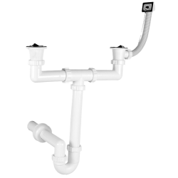 Kétmedencés csőszifon túlfolyóval, két leeresztőszeleppel, 40-es elfolyás STY-639-5