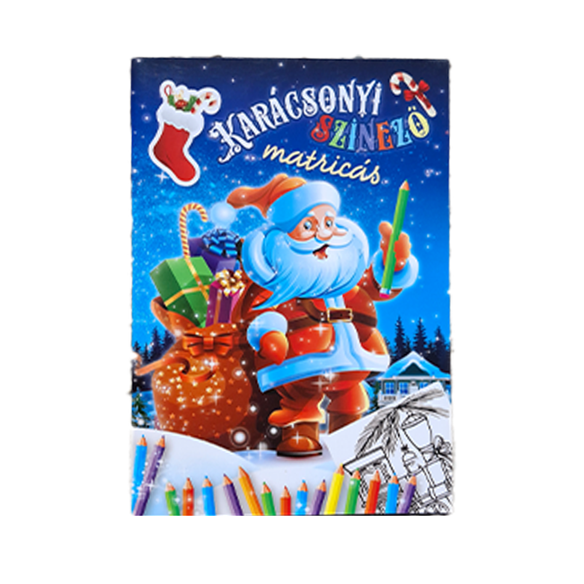Karácsonyi színező matricás