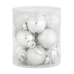 Karácsonyfa gömbdísz ezüst 12db-os 3,5cm