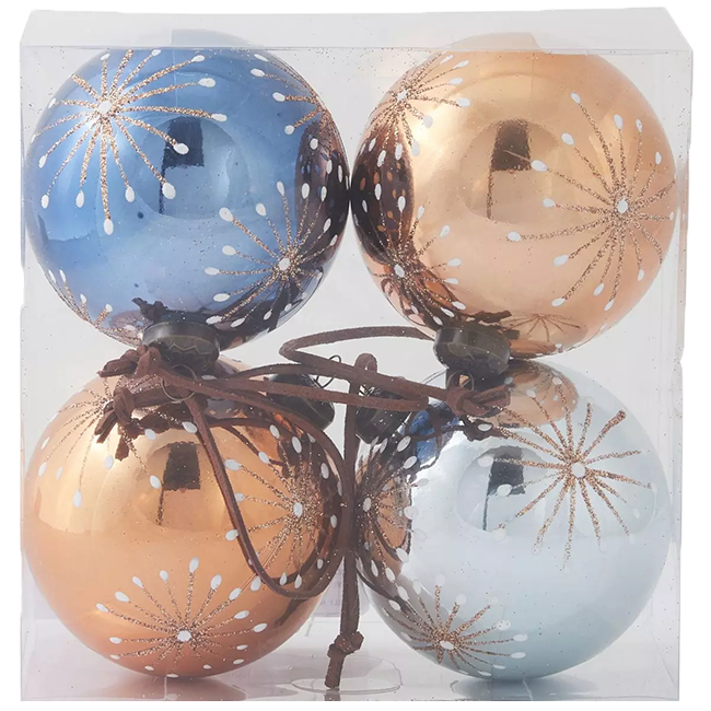 Karácsonyfa gömbdísz 4db-os 7cm