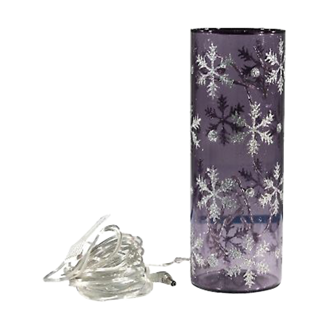 Üveg dekoráció 23cm szürke hálózati