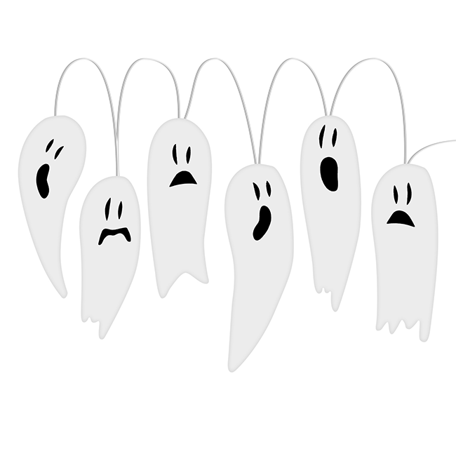 Halloween-i LED gél ablakdekoráció szellem 85cm