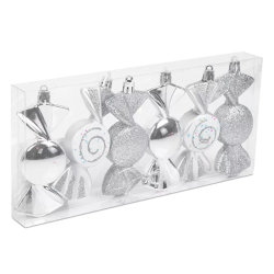 Karácsonyi szaloncukor dísz 6db-os 10cm