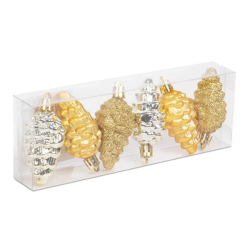 Karácsonyi arany toboz 6db-os 6cm