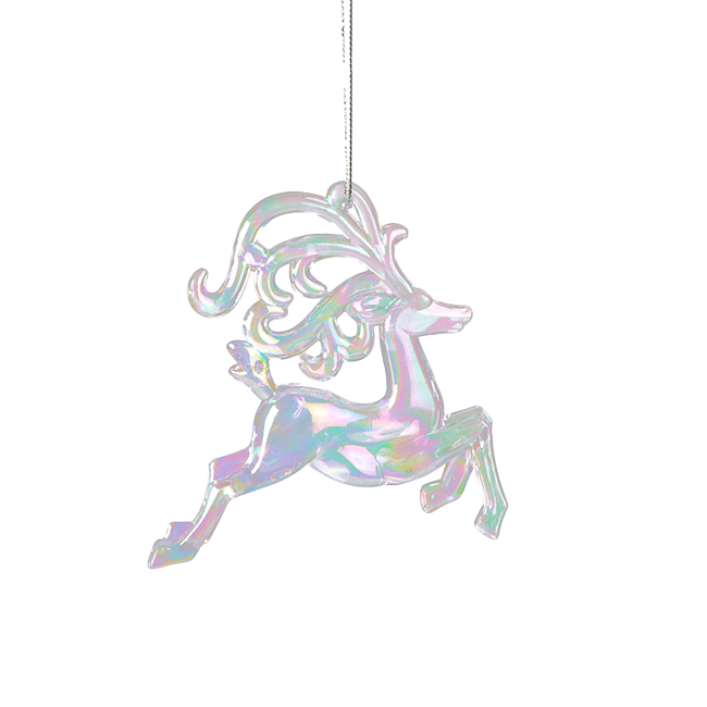 Karácsonyi irizáló akril szarvas 120 x 120 x 15 mm