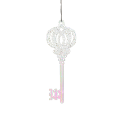 Karácsonyi irizáló, akril kulcs 16,5 x 6 x 1cm