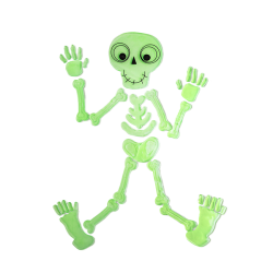 Foszforeszkáló csontváz gél ablakdekoráció 24x15cm