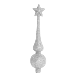 Karácsonyfa csúcsdísz ezüst 18,5cm