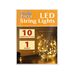 LED fényfüzér 1m 10 LED meleg-fehér