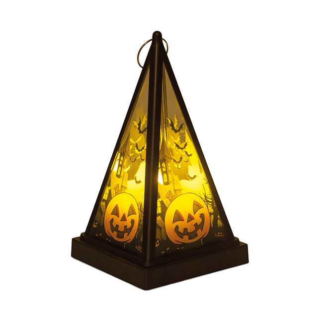 Halloween-i LED lámpás, tök, elemes 9,5 x 9,5 x 17 cm