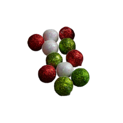 Karácsonyi hungarocell gömbök piros, zöld, fehér