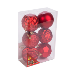 Karácsonyfadísz gömbszett 6db