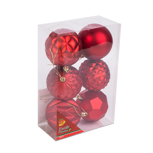 Karácsonyfadísz gömbszett 6db