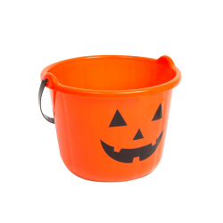 Halloween-i műanyag tökmintás vödör 20x15cm