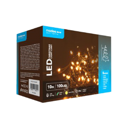 Fényfüzér 100 LED meleg-fehér 10m 8 funkciós hálózati