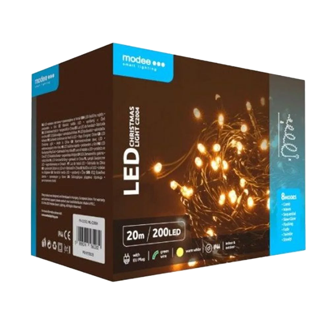 Fényfüzér 200 LED meleg-fehér 200m hálózati