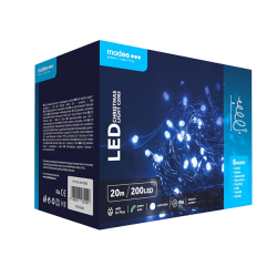 Fényfüzér 200 LED hideg-fehér 8 funkciós 20m hálózati