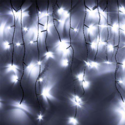 Fényfüzér jégcsap 120LED fehér 8 funkciós adapterrel 2,3m