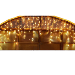 Karácsonyi jégcsap fényfüzér 360 LED, 8 funkciós adapterrel