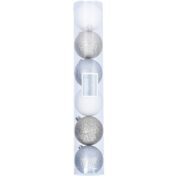 Karácsonyfa gömbdísz ezüst 6db-os 6cm